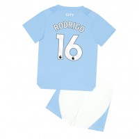 Echipament fotbal Manchester City Rodri Hernandez #16 Tricou Acasa 2023-24 pentru copii maneca scurta (+ Pantaloni scurti)